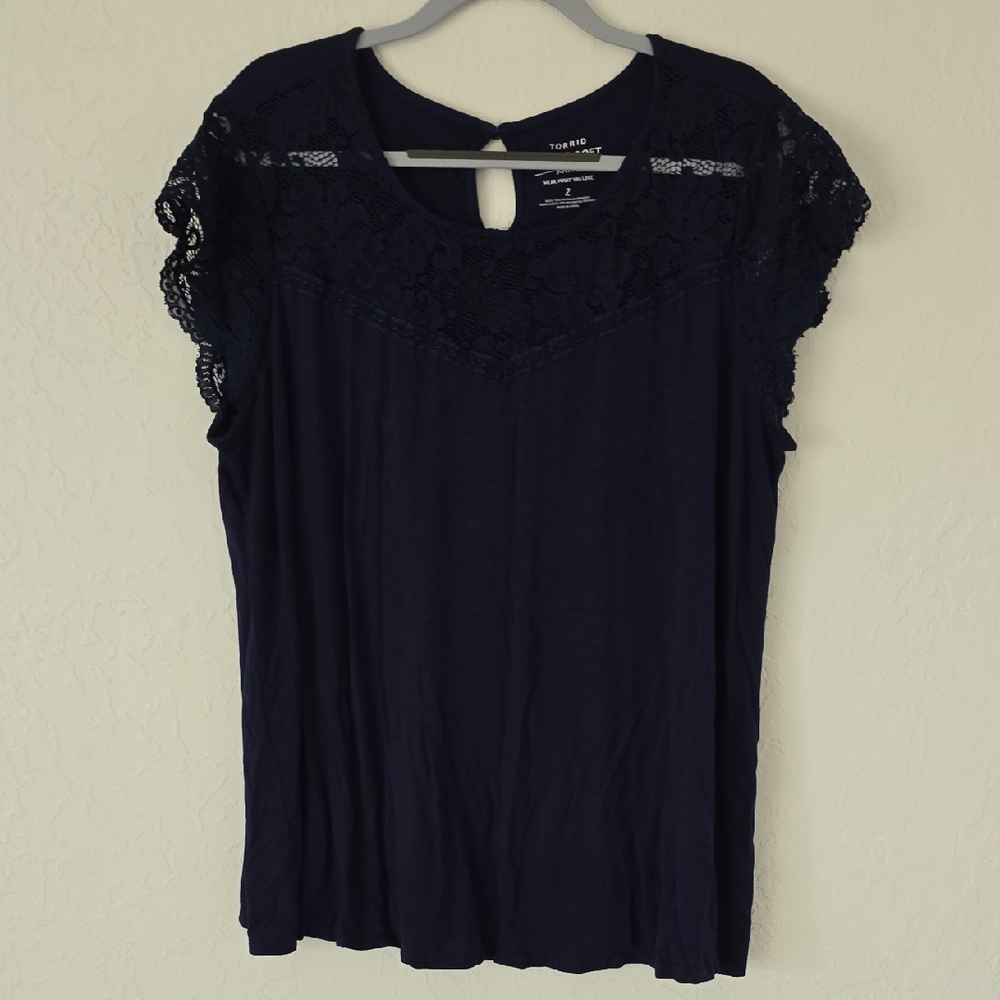 NWOT Super Soft Blue Torrid Blouse Size 2x